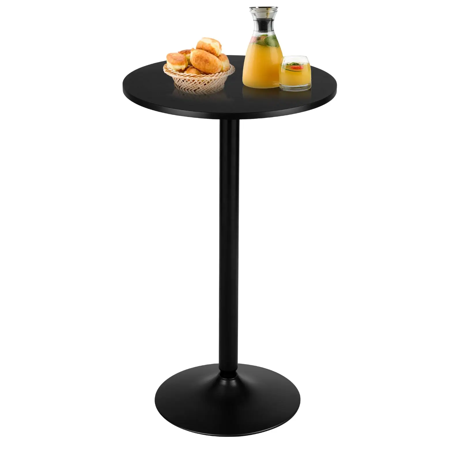 

Modern Bar Table 40 Inch Height Metal Base MDF Round Top 24 Inch Bistro High Table For Living Room Dining Restaurant