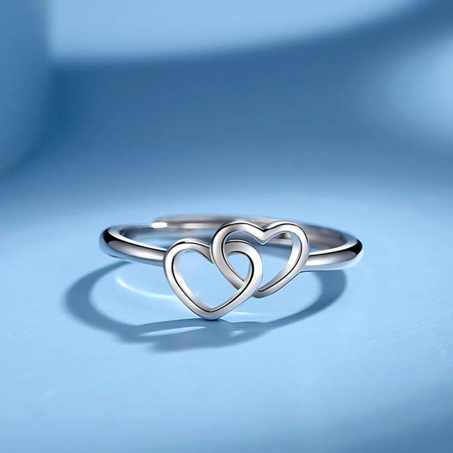 

Handmade 925 Silver Double Heart Rings Women Birthday Girlfriend Gifts Pesa digital para cocina Bascula portatil Hand scale