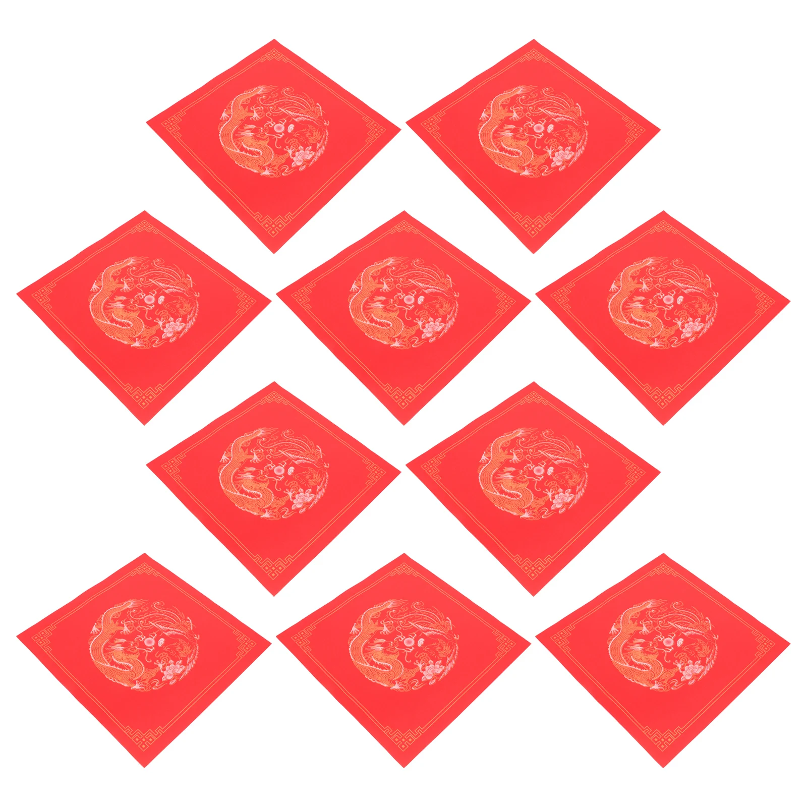 

20 Sheets Fu Character Red Paper Square Shape for Spring Festival Wedding Party DIY Calligraphy Decoration Chinese New Year Wall