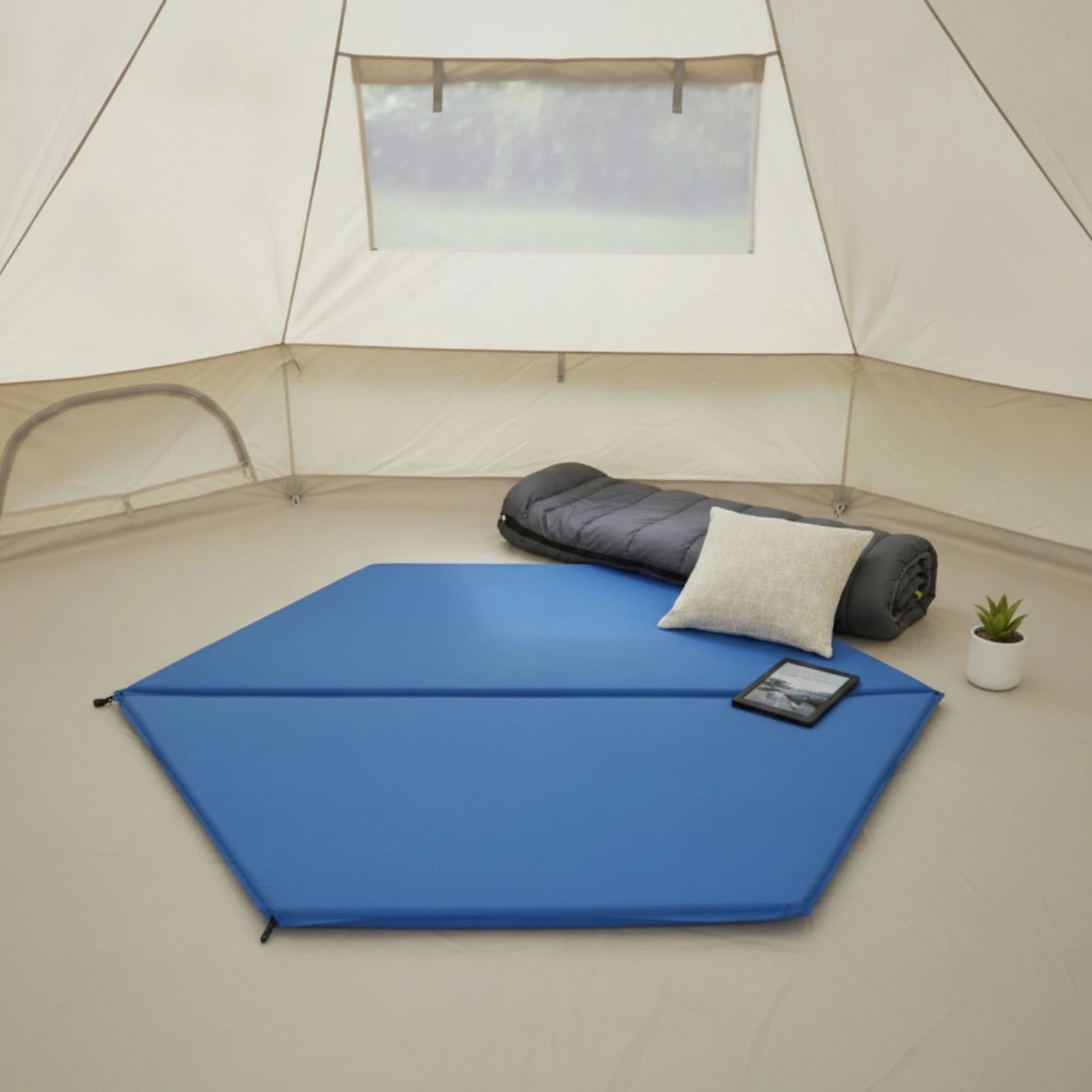 Self-Inflating Camping Mat Foldable Camping Pad with Storage Bag Folding Sleeping Mat Thick Compact for Campers, Tent