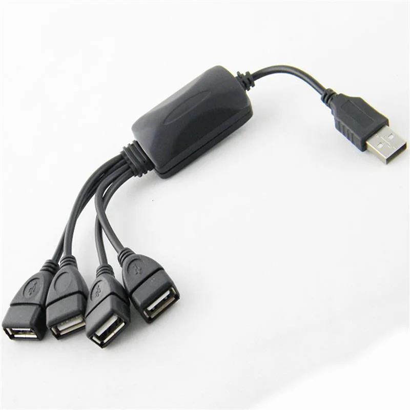 1 ذكر إلى 4 أنثى USB HUB الفاصل تمديد كابل USB 2.0 تمديد كابل بيانات محول الطاقة محول مقبس