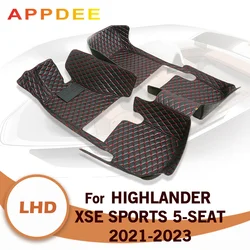 Car Floor Mats For Toyota Highlander XSE sports 5 Seats 2021 2022 2023 Custom Auto Foot Pads Carpet Cover Interior Accessories