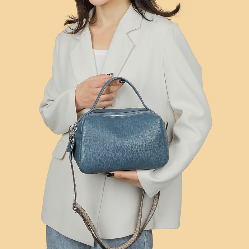 Borse a tracolla in vera pelle donna 2024 borse di tendenza borse a tracolla con marchio da donna 100% pelle di mucca Sac Casual di lusso