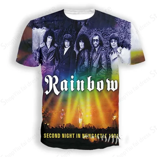 Rock Band Rainbow 3d Print T-shirt Men Women Fashion T-shirt Kids Hip Hop Top Tees Music Camisetas Boy Tshirt Summer Tops Male