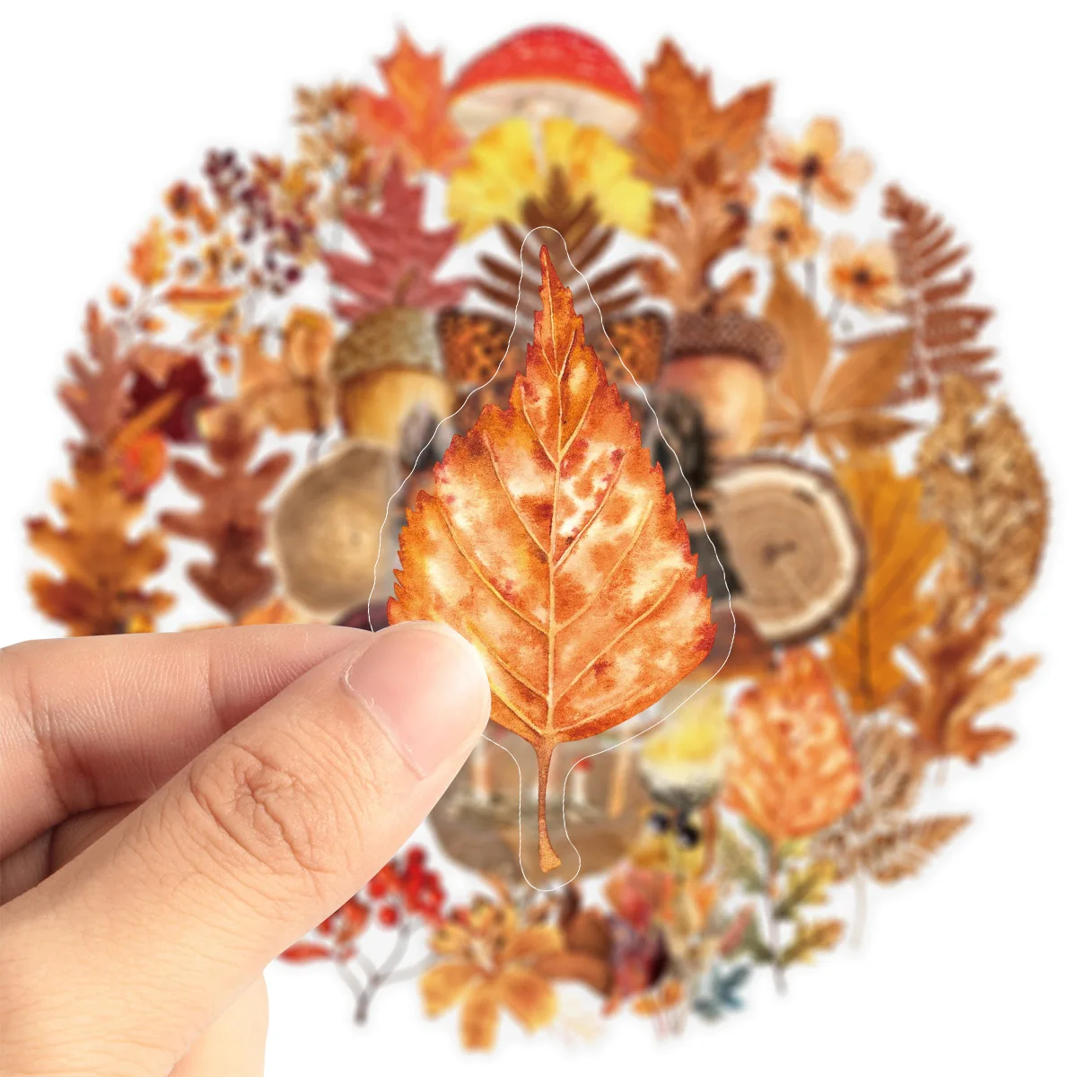 50 Uds Retro seta planta mariposa pegatina impermeable transparente Graffiti calcomanía personalizada DIY taza de agua funda para teléfono móvil