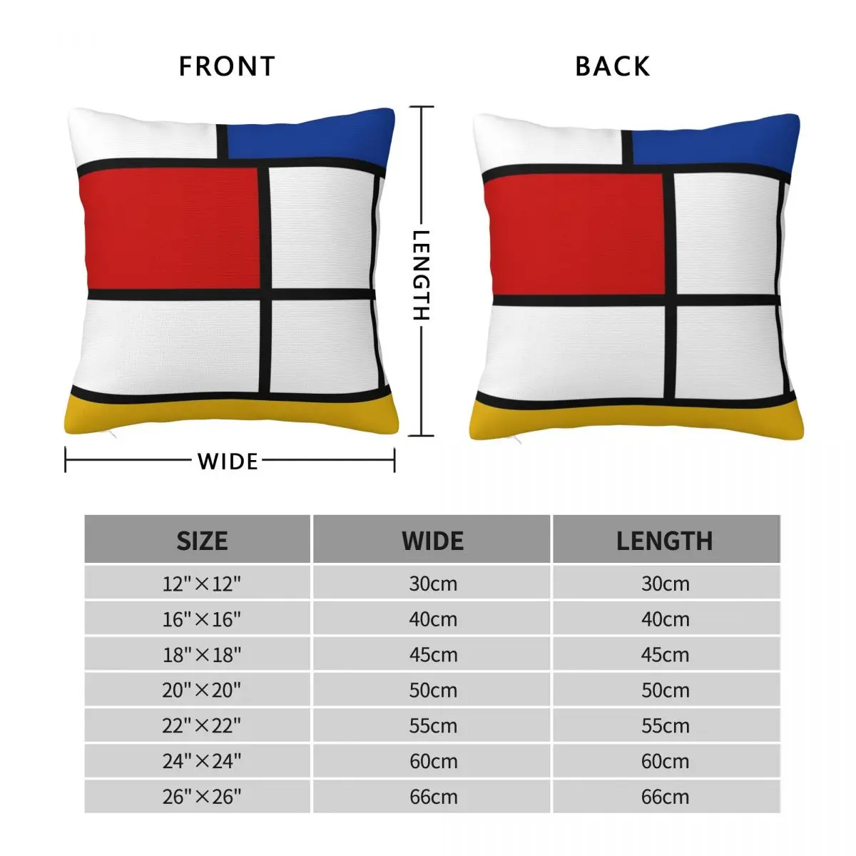 Piet Mondrian De Stijl Square Pillowcase Polyester Linen Velvet Creative Zip Decor Pillow Case Bed Cushion Cover