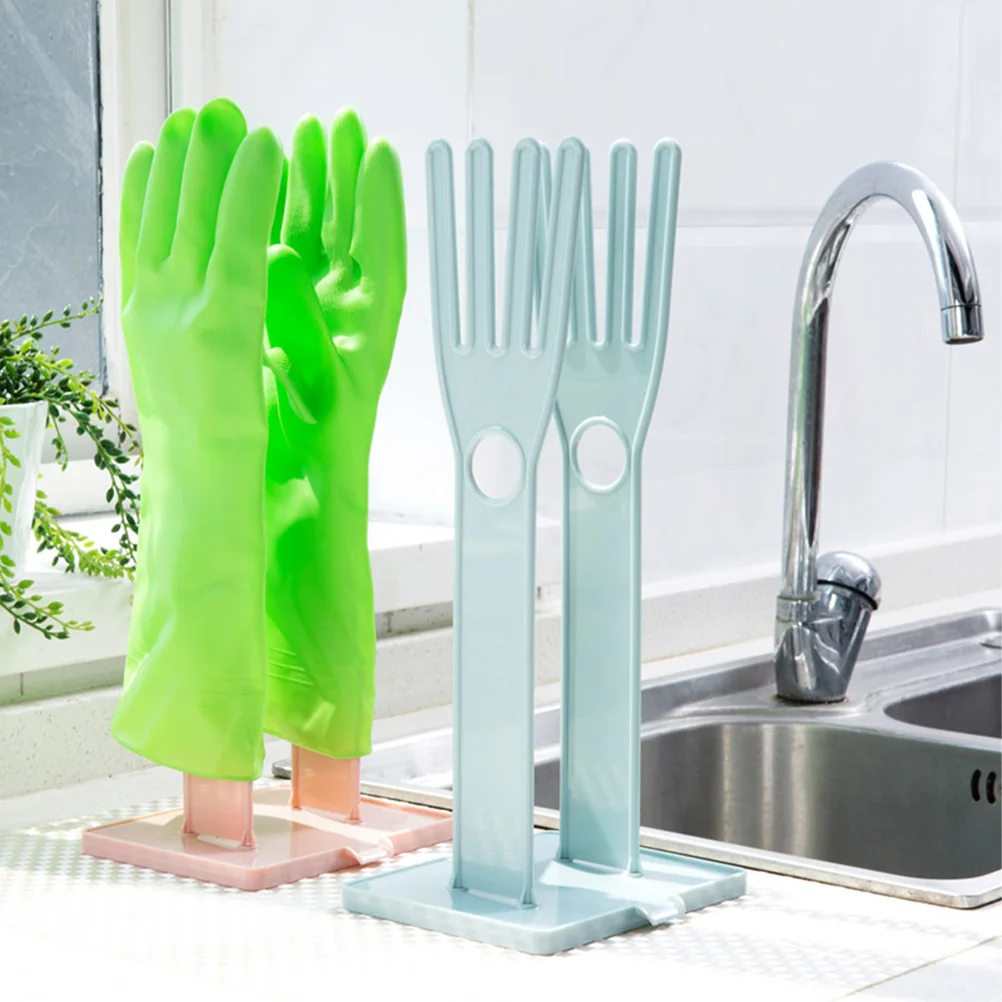 

2 Pcs Glove Drain Rack Hanging Drying Kitchen Desktop Holder for Sink Sponge Dish