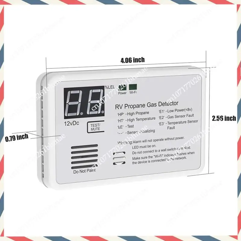 -A21Z Digital Propane Gas Detector With Loud 85Db Alarm, Suitable For RV And Home Use, DC 12V Operation