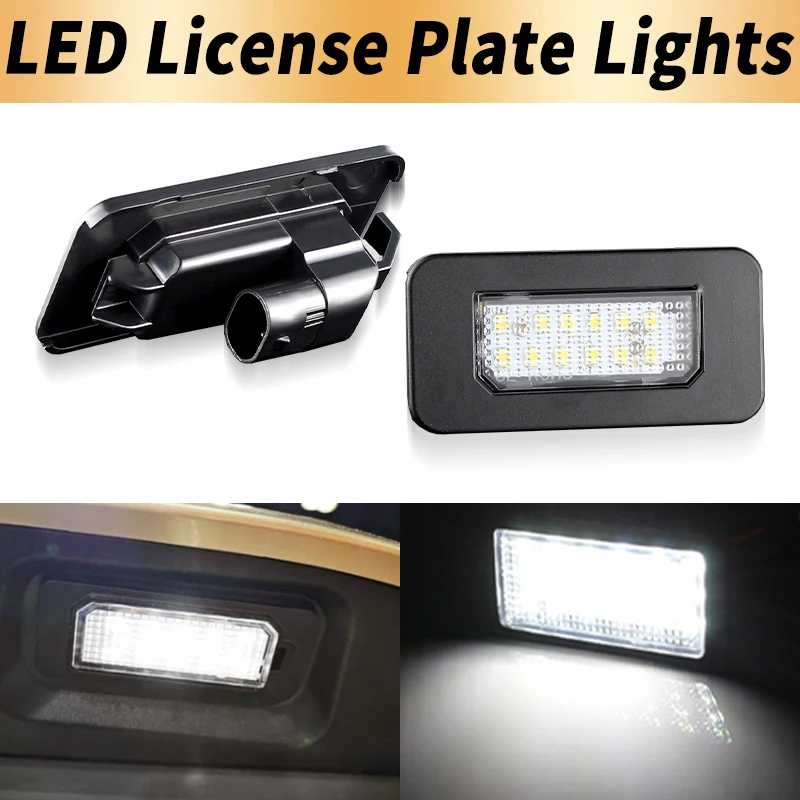 2PCS White LED License Plate Lights Canbus For Alfa Romeo Giulia 2016-2022 Stelvio 2017-2022 Number Plate Lamps Car Accessories