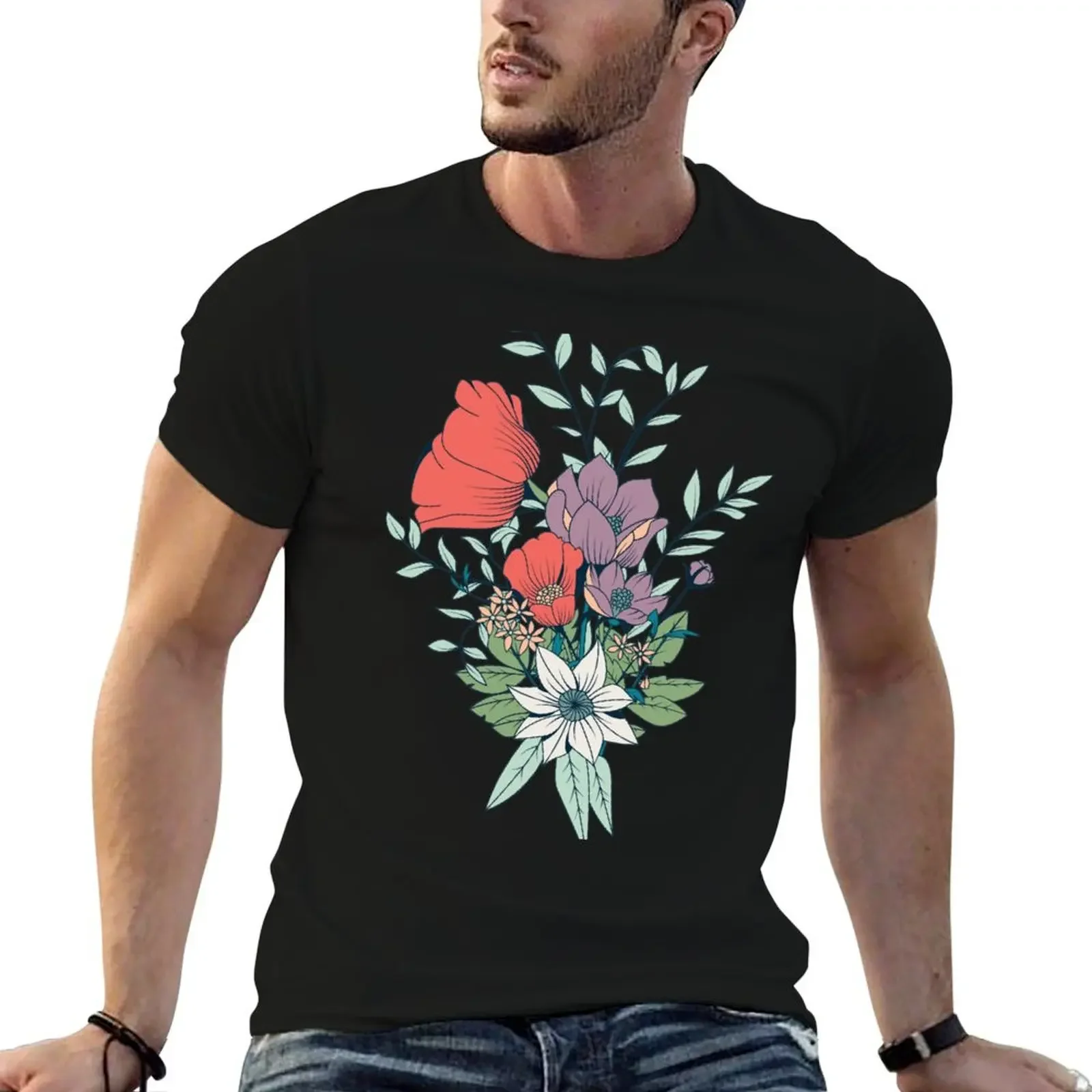 Botanical pattern 005 T-Shirt cheap stuff kawaii clothes anime figures clothing for men