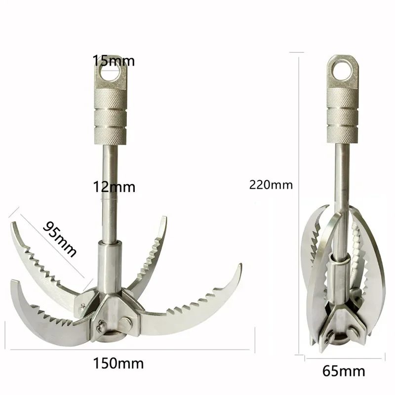 large size Stainless steel four climber claws folding grappling hook camping hiking tree rock mountain climbing hook