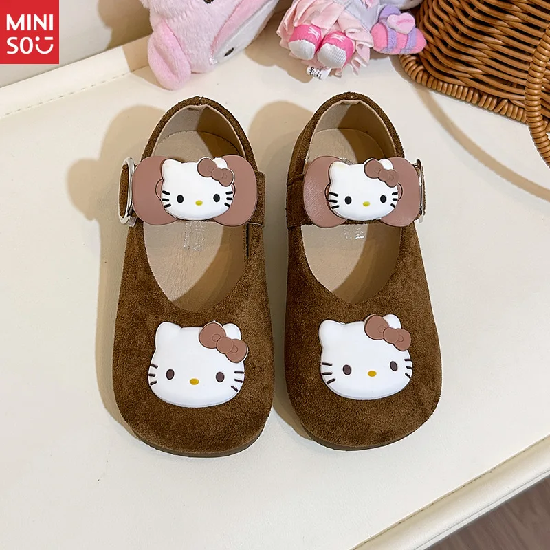 

Miniso Girls Round Toe Infant Shoes, Cartoon Buckle Non-Slip Casual Shoes for Toddlers