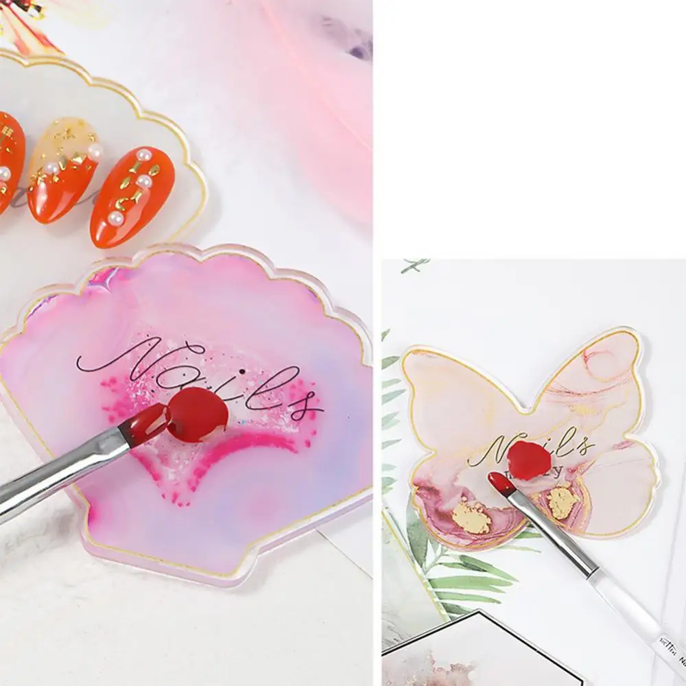 จานสีทาเล็บแบบชั้นวางของในห้องน้ำพาเลทเพ้นท์เล็บกระดานอะคริลิกสำหรับจัดแสดงอุปกรณ์ประกอบฉากสำหรับถ่ายภาพเล็บ