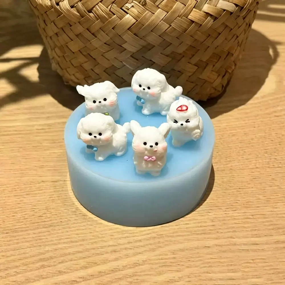 Niedliches Hunde-Silikonformen-Set für Gips, Ton, Epoxidharz, Mochi Squishy Spielzeug, DIY Kinder-Bastelset, Heimgeschenk