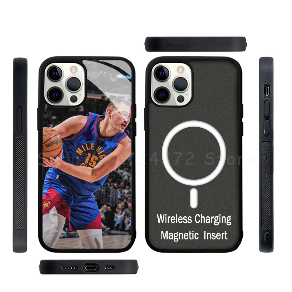 N-Nikola Jokic Phone Case Strong Magnetic For IPhone 15 14 13 Pro Max Mini Alex Mirror For Magsafe Wireless Charging Cover