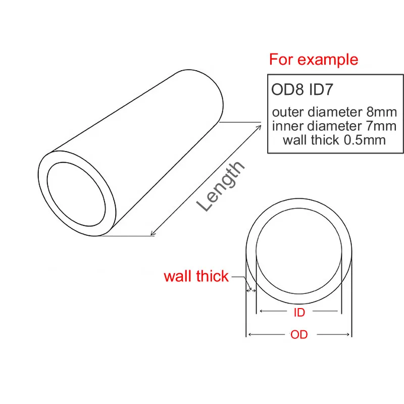 Tubo redondo de aluminio de pared delgada, 0,5mm, 6063, tubo de aluminio de paredes delgadas dibujado fino, 3mm, 3,5mm, 4mm, 5mm, 6mm, 7mm, 8mm, 10mm a 30mm