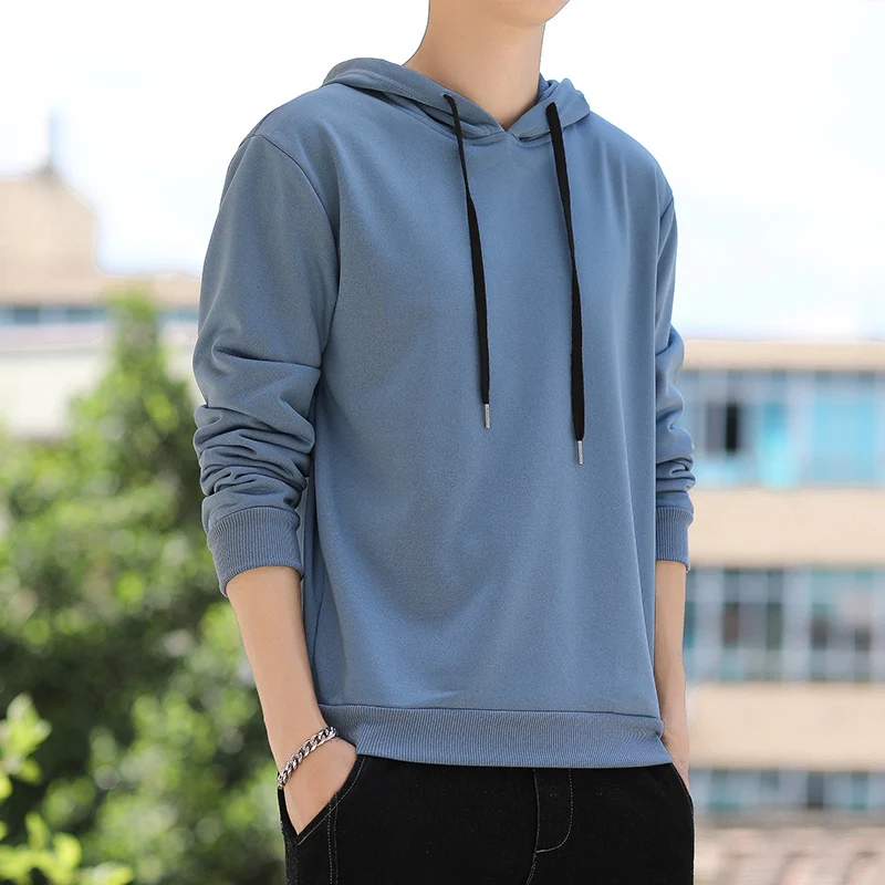 New Spring And Autumn Youth Versatile Fashion Sports Top Men'S Korean Version Handsome Trend Loose Hooded Casual T-Shirt Male