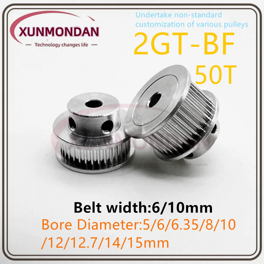 GT2 Timing Pulley 2GT 50Tooth Teeth Bore 5/6/6.35/8/10/12/12.7/14/15mm Synchronous Wheels Width 6/10/mm Belt 3D Printer Parts