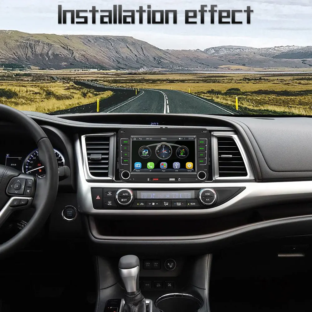 7Inch HD Car MP5 Multimedia Player For Volkswagen FM BT Colorful Lights RDS Radio USB Charging Wireless Android AUTO Carplay