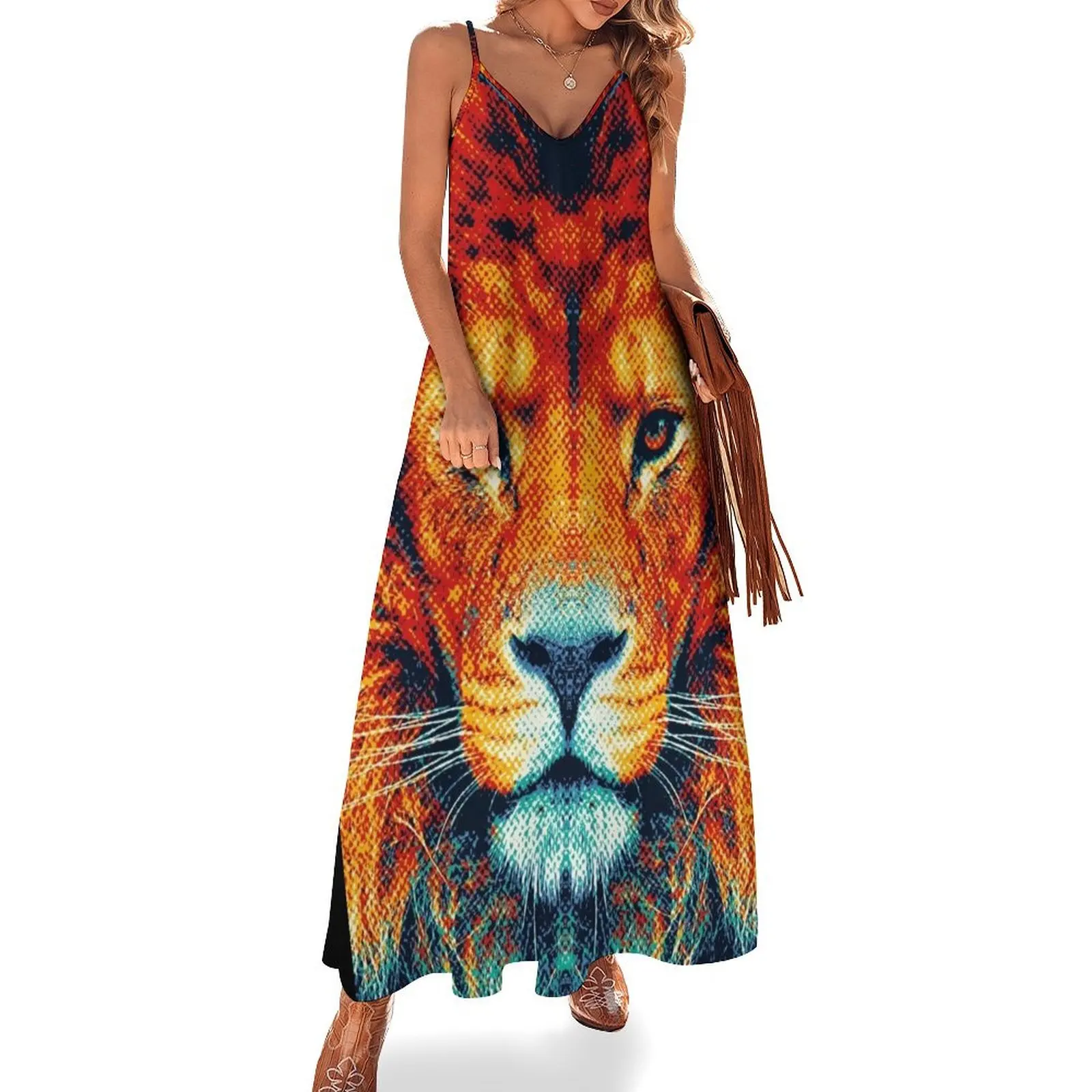 

Lion - Colorful Animals Sleeveless Long Dress women's summer jumpsuit women's summer dresses 2025 Dress