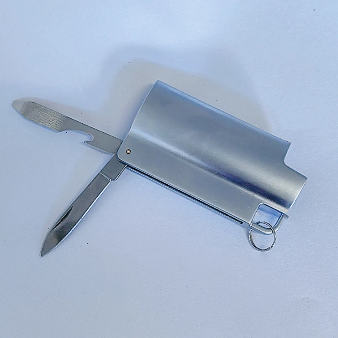 Multifunctional  BIC Mini Size Lighter J5 Case Cover Holder Sleeve Pouches Metal with Beer Bottle Opener  And folding knife view 6