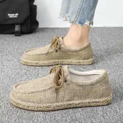 Men Breathable shoes fashion Casual Canvas Slip Comfort Slip-on Loafer Soft Penny Loafers for Men Lightweight Driving Boat Shoes