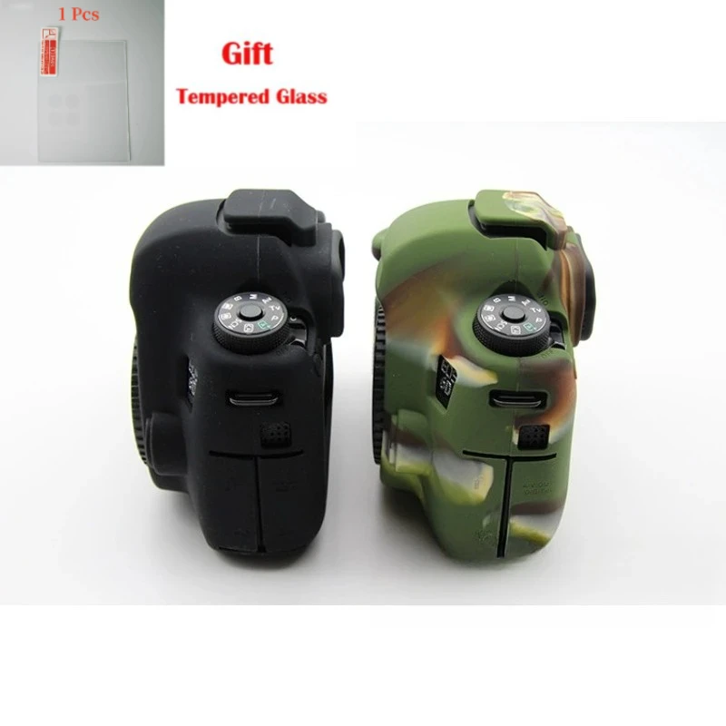 Anti-scratch and waterproof Camera Bag For Canon 6D SLR camera silicone cover, protective cover body,+ 1PCS Free Tempered Film