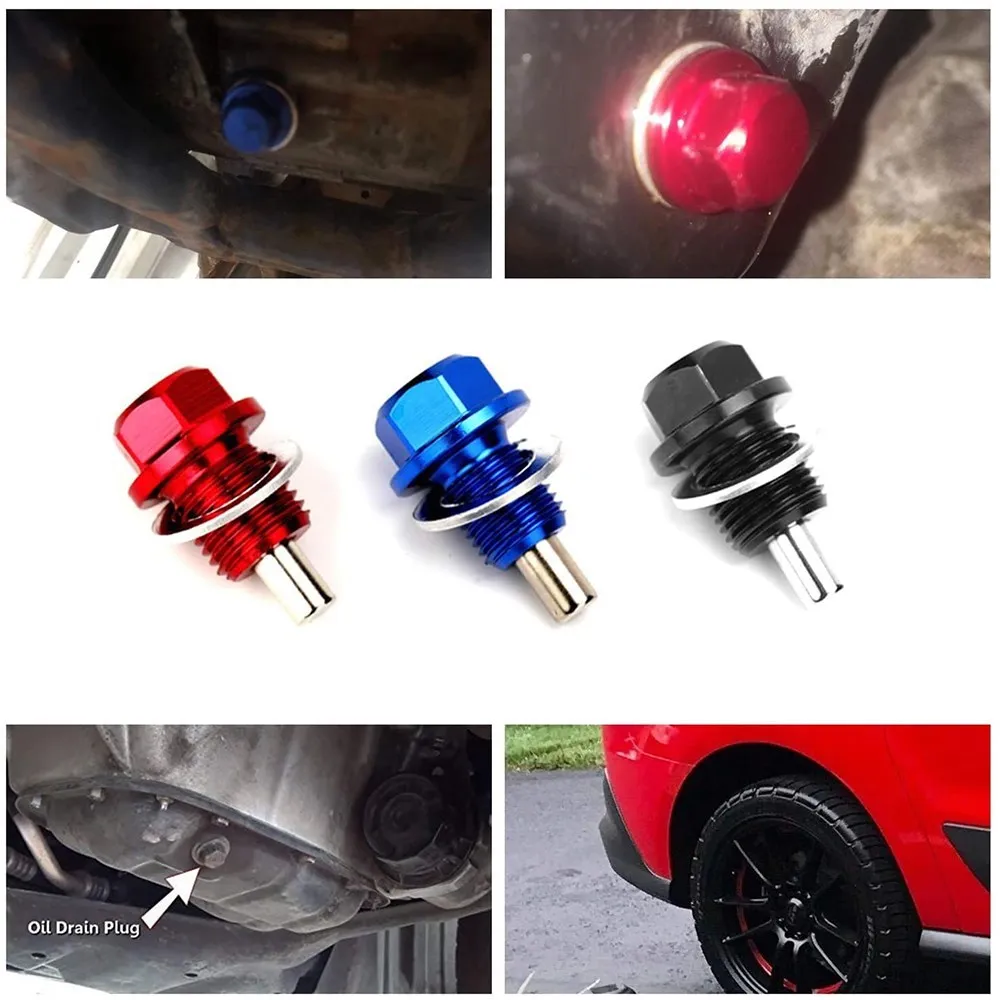 Magnetic Oil Drain Plug Oil Drain Sump Nut M12x1.25/1.5/1.75 M14-M24x1.5 Aluminum Alloy Gearbox Oil Sump Drain Plug