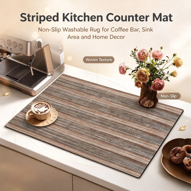 Quick Dry Water Absorbing Countertop Mat Heat Resistant Coffee Maker Pad Bar Table and Dining Placemat Placemat