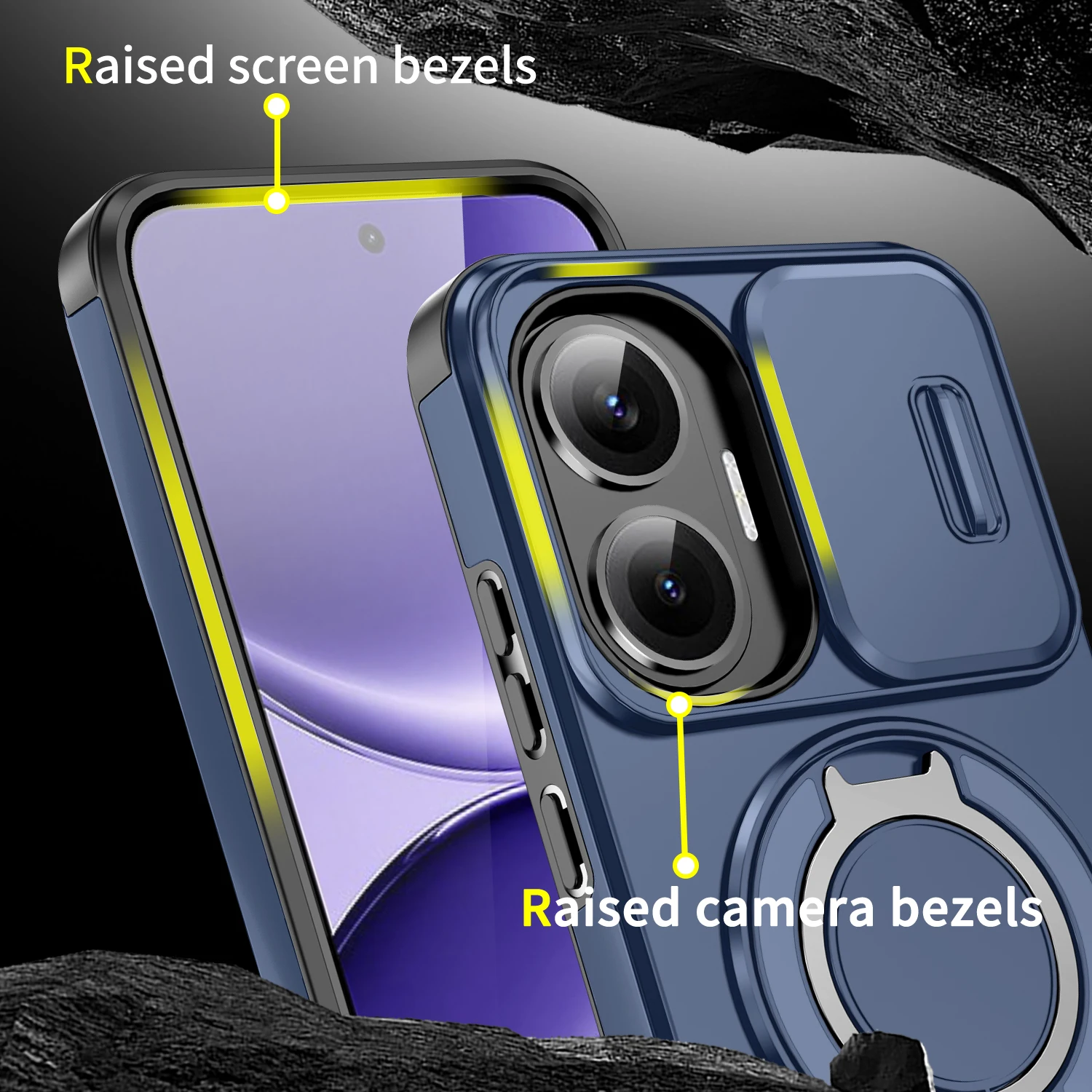 360 ° حافظة مغناطيسية دوارة لهاتف Poco F7 Ultra F7 X7 Pro X7 X6 Pro X6 C75 C71 غطاء نافذة الكاميرا المضاد للسقوط #5