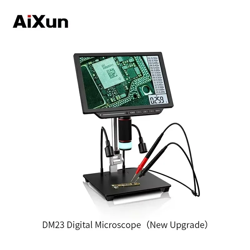 AIXUN DM23 Electronic Digital Microscope With Multimeter Measurement 10 Inch Large Screen Display For BGA Soldering Tool