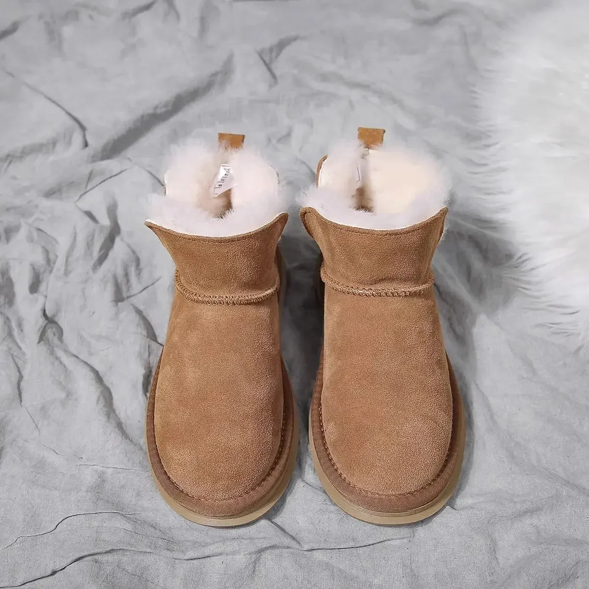 

Round Toe Snow Boots for Women New In Woman Shoes Elegant With Medium Heels Winter Waterproof Non Slip Fashion Comfrtable 2024