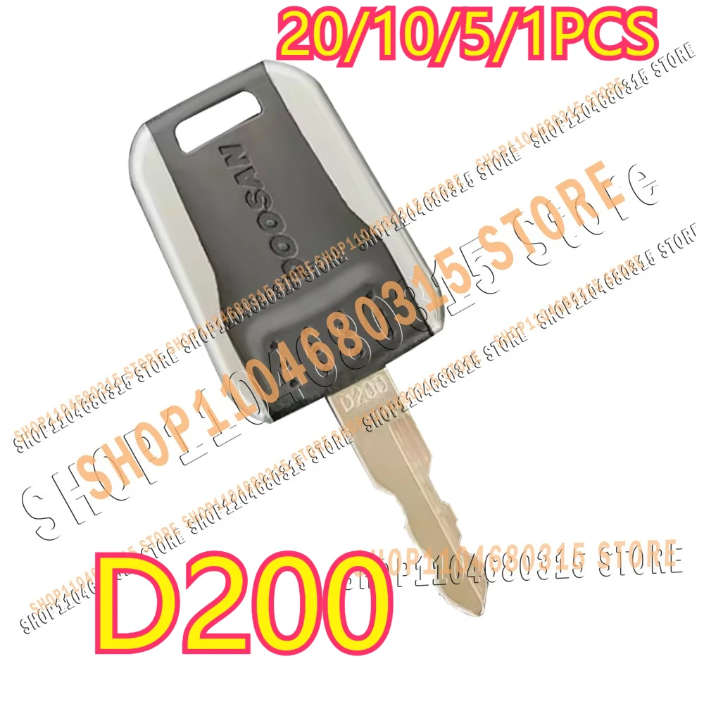 20/10/5/1pcs D200 Starting Keys for Excavator DX55 60 75 150 200 215 Ignition and Door Opening Key