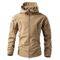 Chaquetas militares de invierno de lana de tiburón para hombre, chaquetas tácticas para exteriores, Camping, senderismo, caza, pesca, escalada, abrigo con capucha de carga