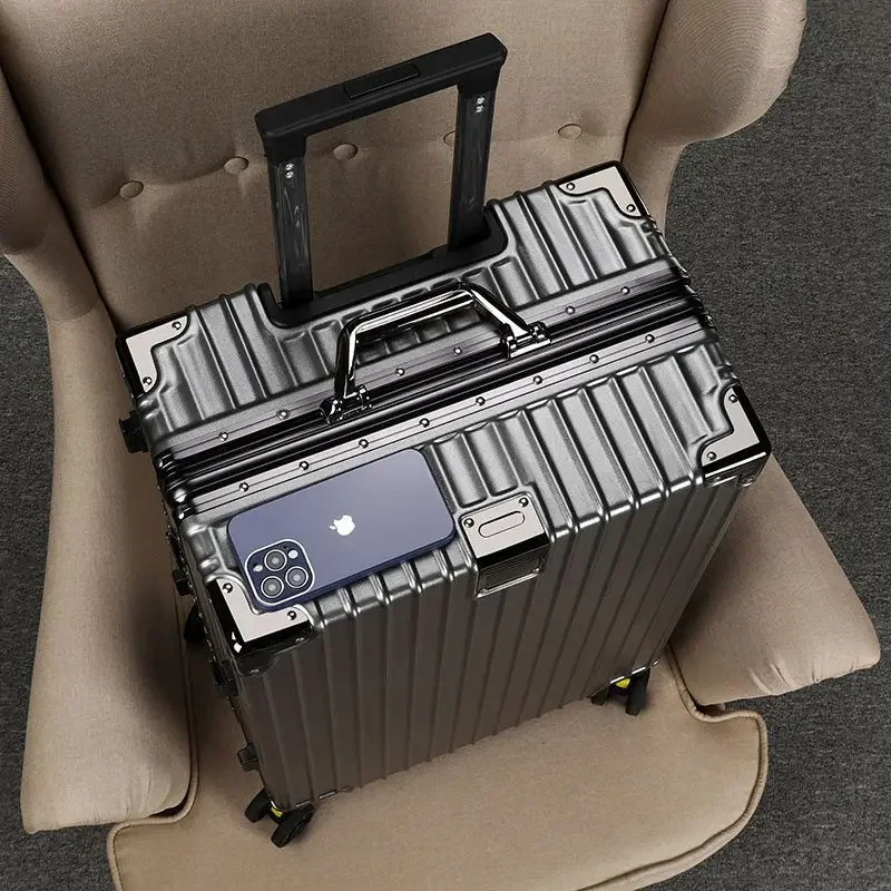 Aluminum Frame Suitcase Boarding Cabin Rolling Luggage Trolley Case Password Suitcases on Wheels Men and Women