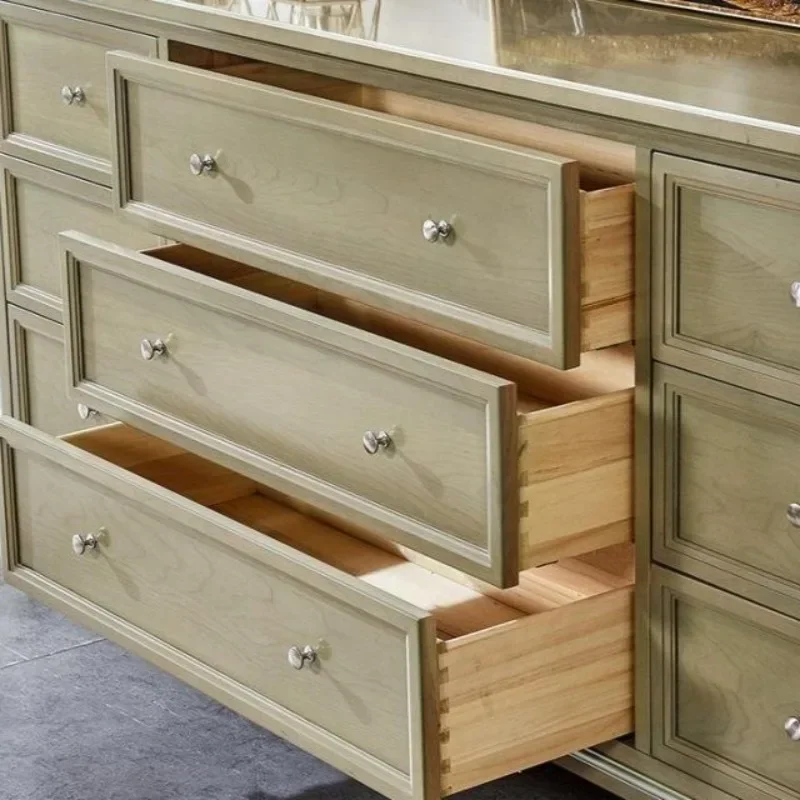 Solid wood chest, light luxury modern living room cabinet, American nine chest cabinet, bedroom chest drawer, storage locker