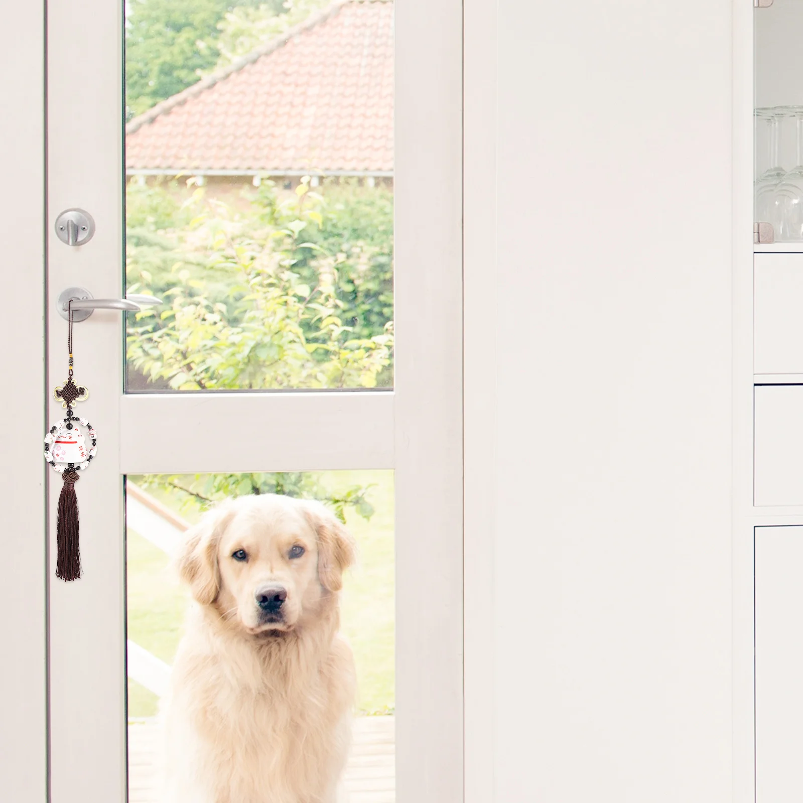 

1Pcs Lovely Cat Car Pendant Ceramic Hanging Adornment for Home Office Kids Room Car Interior Decor Joy Wealth