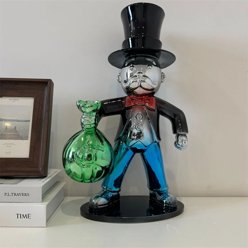 Electroplated Resin Sculpture Modern Luxury Tabletop Figurine Living Room Foyer Entry Display For Adults Housewarming Gift