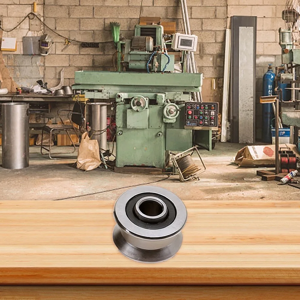 4PCS Sliding Rollers Bearing Set for T16.5 Shaped Groove Track 16.5 x 9 x 11 mm Bearing Steel Pulleys for Power Tools