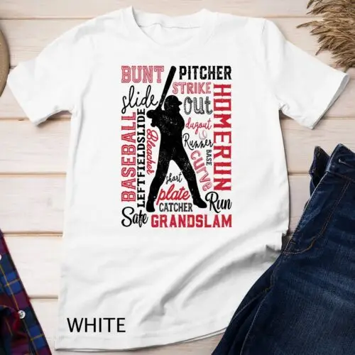 Baseball T Shirt For Boys Men Gift Batter Pitcher Catcher Unisex T-shirt