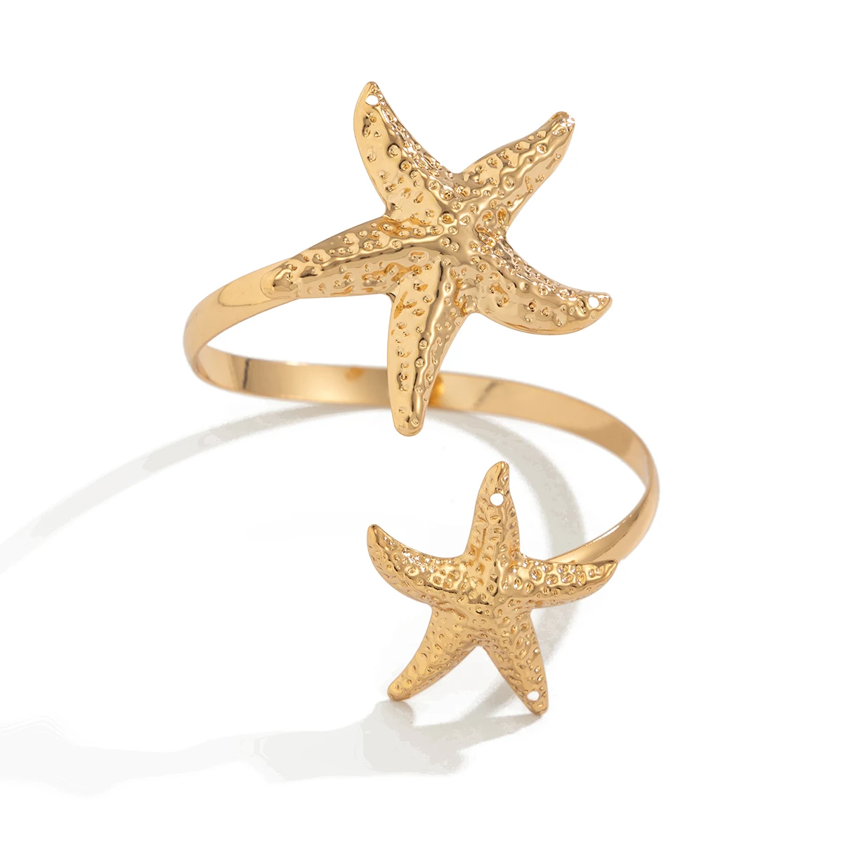 KunJoe Bohemian Starfish Cuff Bracelet for Wome Fashion Geometric Flower Opening Bangle Arm Bracelet Fashion Jewelry Accessories image 5