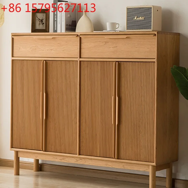 

All solid wood shoe cabinet household door pure solid wood home high-end cherry large capacity light luxury outdoor