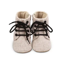 Baby Side Zipper Soft Sole Non-Slip Walking Shoes Baby High Top Comfortable Casual Shoes 0-2 Years Old Newborn Baby Shoes