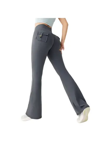 Cor sólida levantamento de bunda ginásio calças de fitness cintura alta queimado yoga leggings para mulher