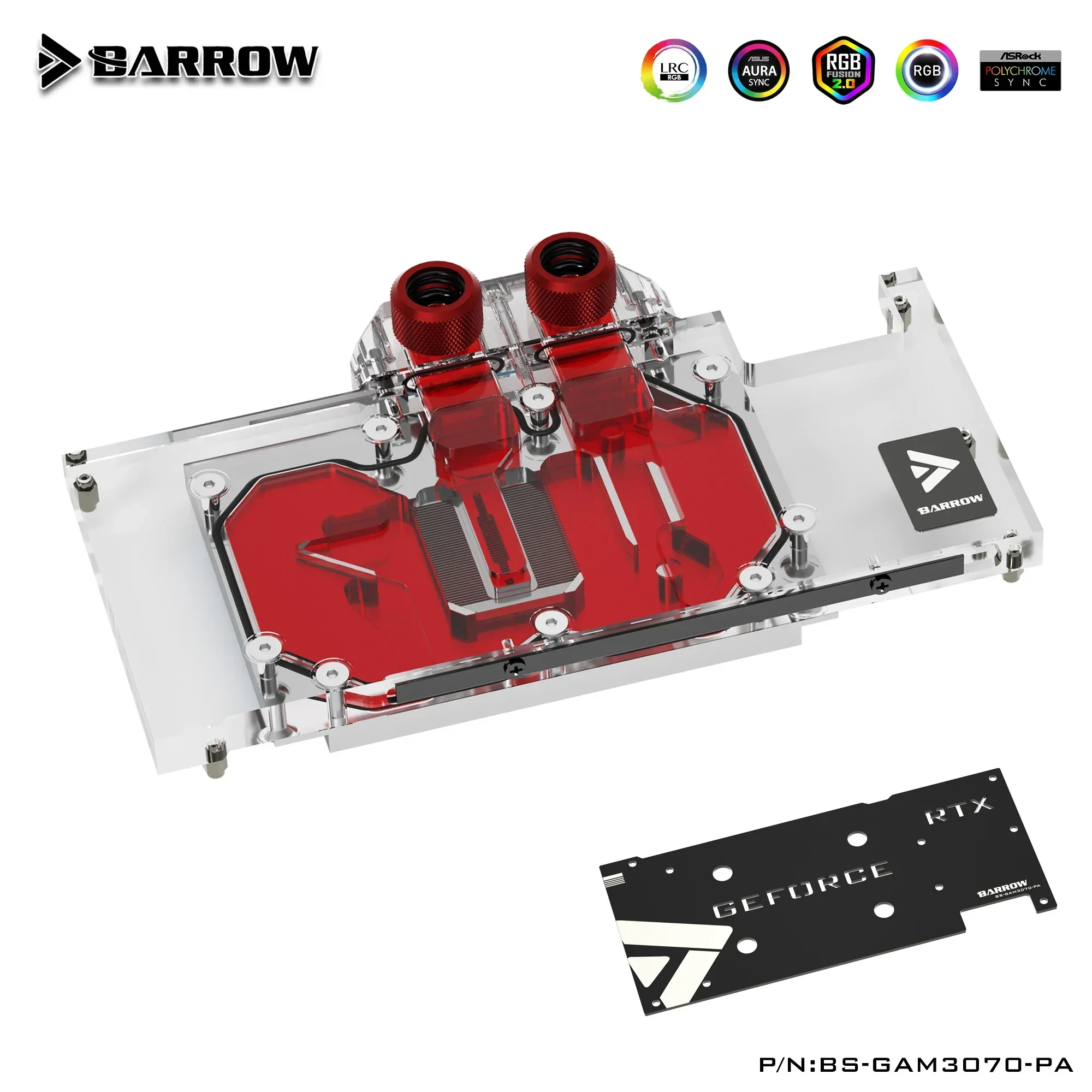 Barrow GPU Water Block For GALAX / GAINWARD RTX 3070 Graphics Card, 5V ARGB 3Pin Motherboard AURA SYNC