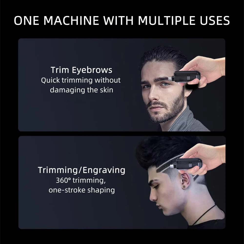 ماكينة تشذيب شعر الأنف والأذن الكهربائية المحمولة ومزيل شعر الوجه شاشة رقمية ذكية لمستوى البطارية عملية بسيطة