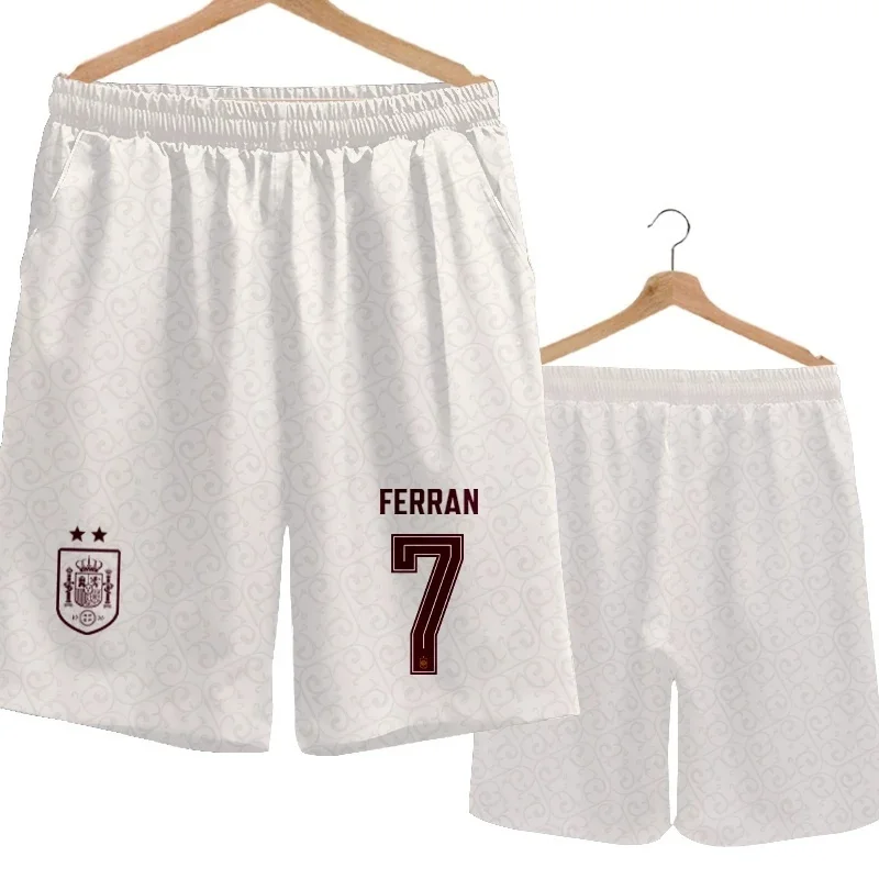 2026 Spanien Team Uniform Yamal Fußball Fan Uniform Schnelltrocknende Kurze Hosen Herren Freizeithosen Sporthosen Familie Kinder T-Shirts 3D – Detail 18