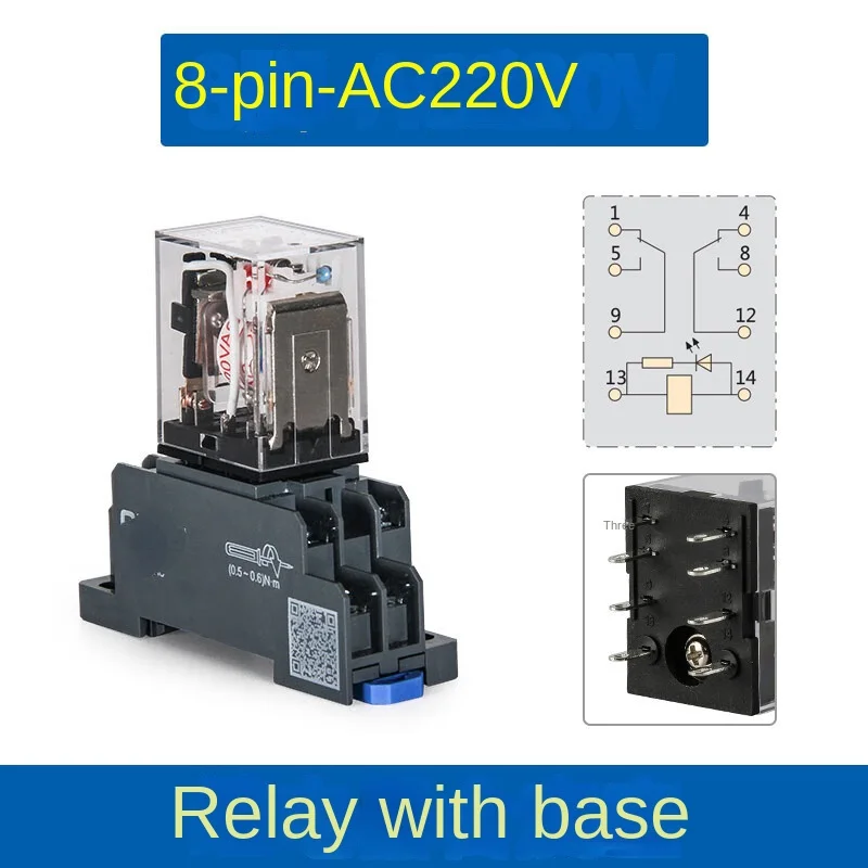 JZX-22F(D)/2Z Plug Ac220v Small Intermediate Relay 8 Feet with Light 5A