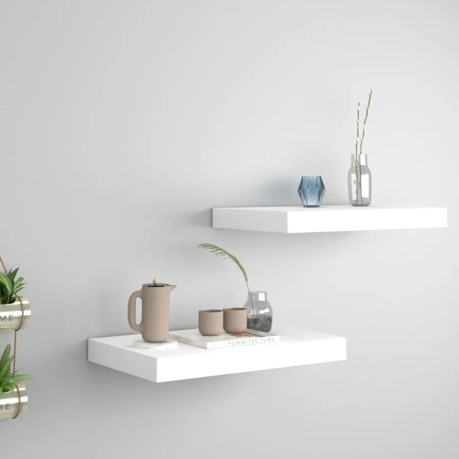 

Floating Wall Shelves 2 pcs White 15.7x9.1x1.5 MDF