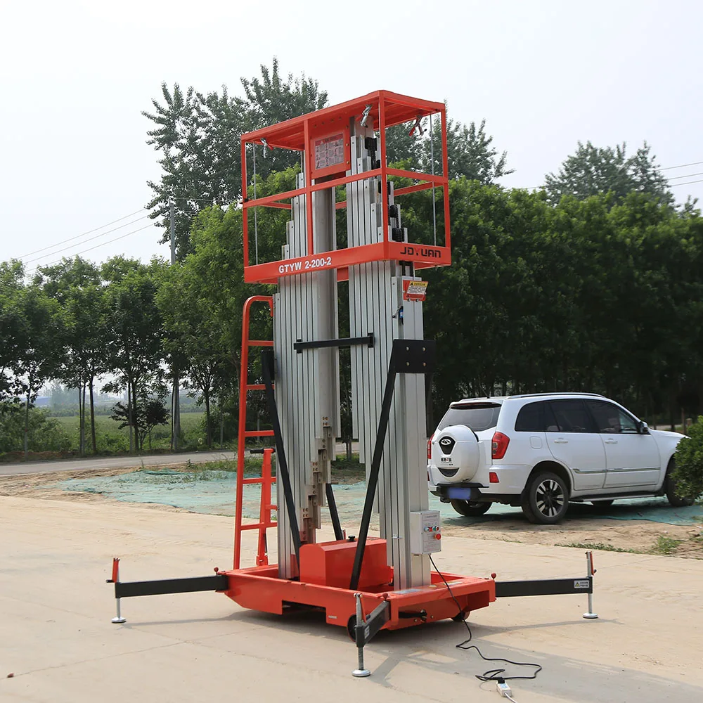 Shanding Lift Plataforma de elevação de trabalho aérea de alumínio de mastro duplo vertical de 6-14 M